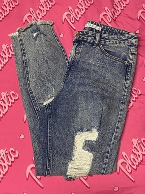 NWOT Tinseltown Denim Couture Blue Distressed Washed Skinny Jeans Pants Bottoms